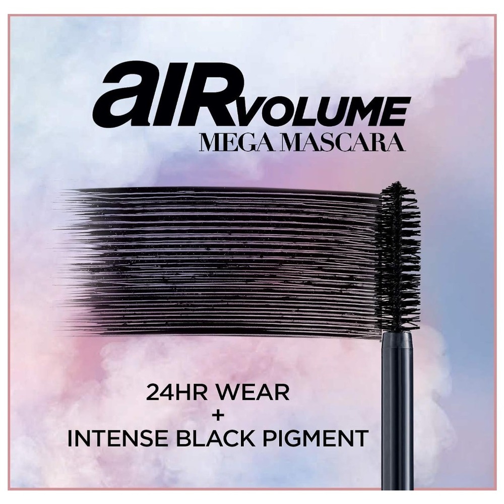 L'Oreal Air Volume Mega Mascara Washable Black Brown 852 2 Pack 0.3 fl oz Each - Picture 8 of 14